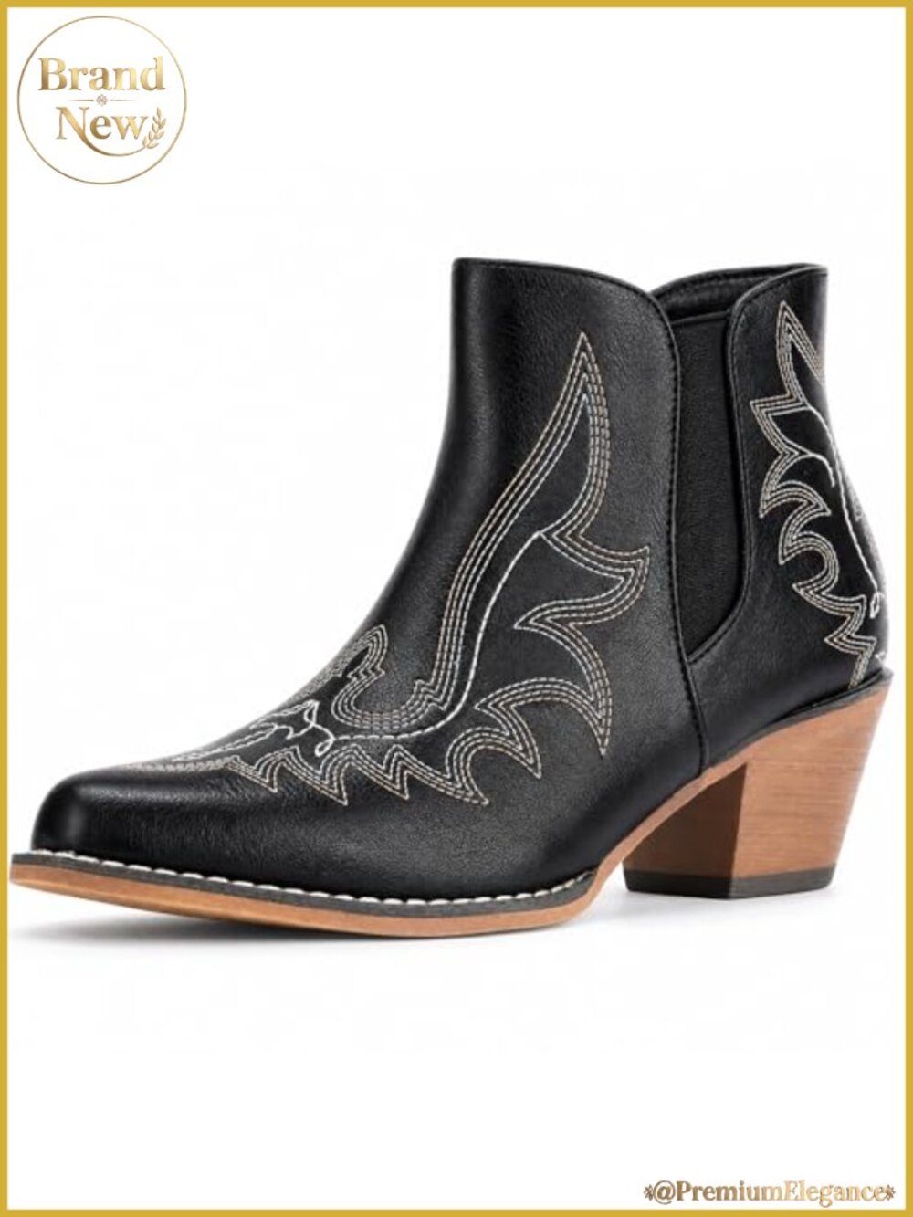 Cowboy Ankle Boots - Women's Western Cowgirl Booties with Stitching